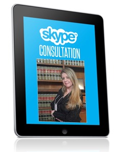 tablet showing Skype consultation with Lucia 